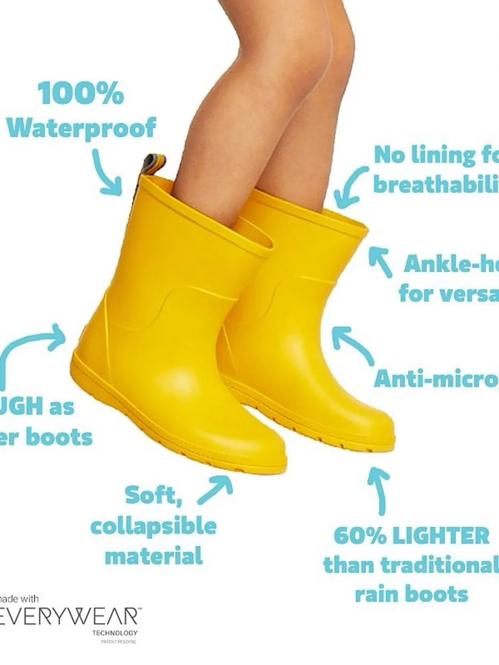 TOTES Everywear Pink Rubber Waterproof Rain Boots Slip In Lightweight Size 13-1